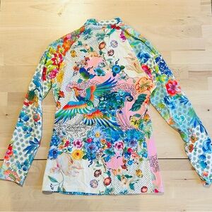 Johnny Was California Floral Print Zip-Up Jacket Size L